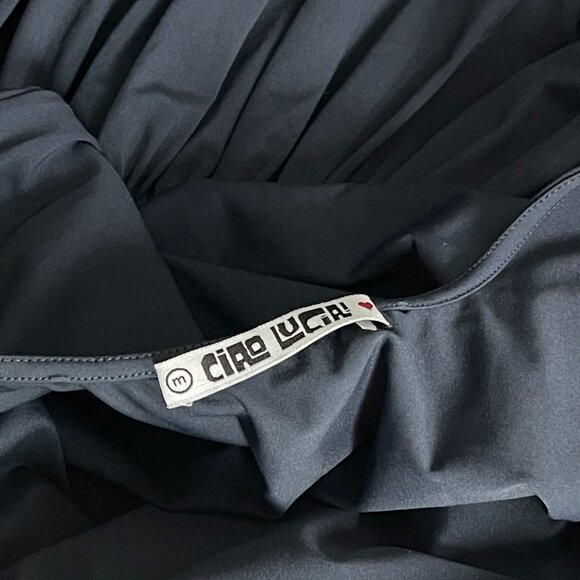 Ciao Lucia Savina Black V-neck Asymmetric Waist Stretch Jersey Maxi Dress Medium - Picture 5 of 8